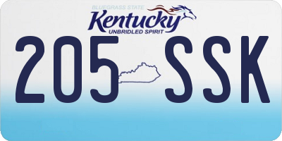 KY license plate 205SSK