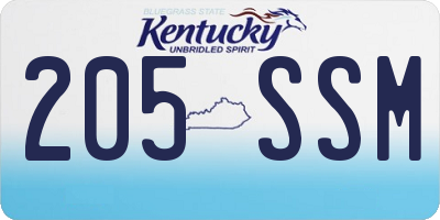 KY license plate 205SSM