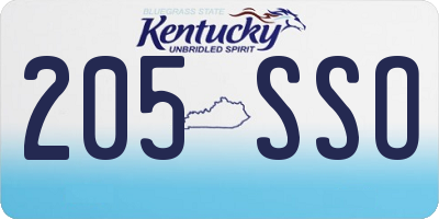 KY license plate 205SSO