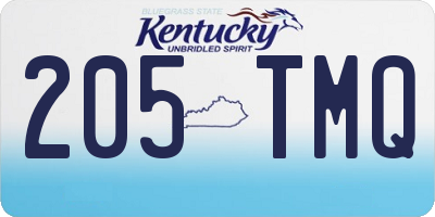KY license plate 205TMQ