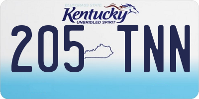 KY license plate 205TNN
