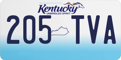 KY license plate 205TVA