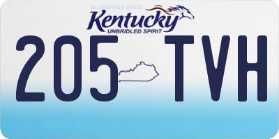 KY license plate 205TVH