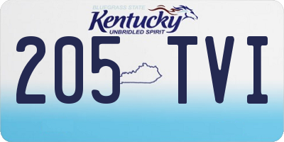 KY license plate 205TVI
