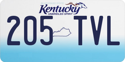 KY license plate 205TVL