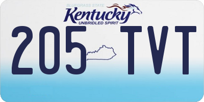 KY license plate 205TVT