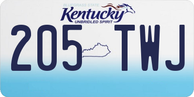 KY license plate 205TWJ