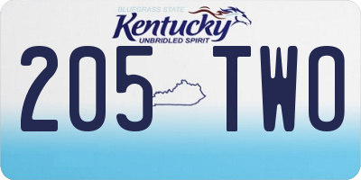 KY license plate 205TWO