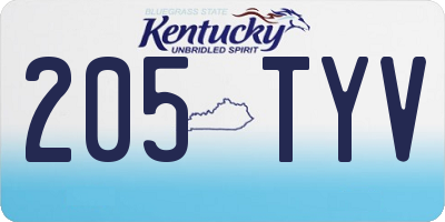 KY license plate 205TYV