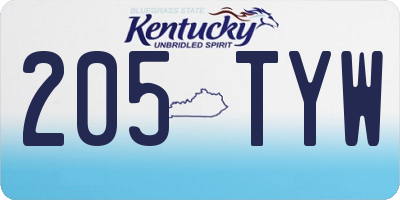 KY license plate 205TYW
