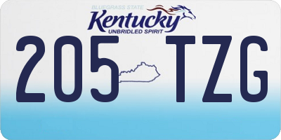 KY license plate 205TZG