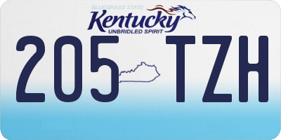 KY license plate 205TZH