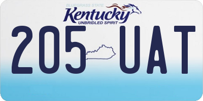 KY license plate 205UAT