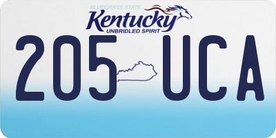KY license plate 205UCA