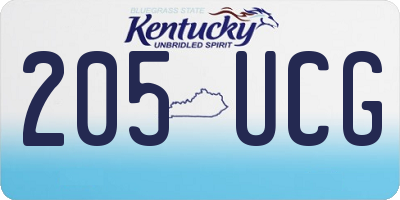 KY license plate 205UCG