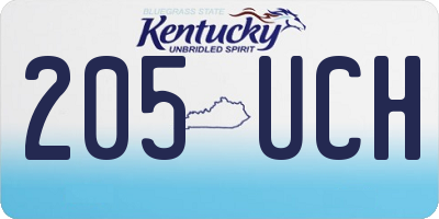 KY license plate 205UCH