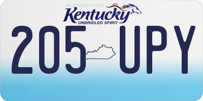 KY license plate 205UPY