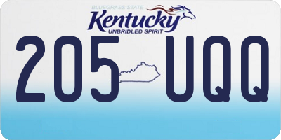 KY license plate 205UQQ
