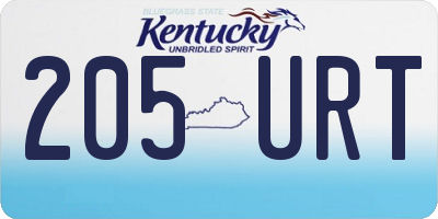 KY license plate 205URT