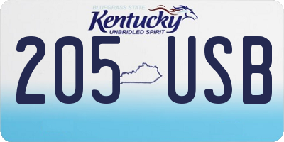 KY license plate 205USB