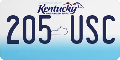 KY license plate 205USC