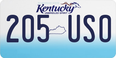 KY license plate 205USO