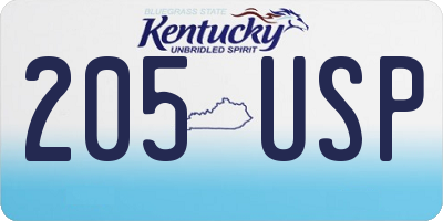 KY license plate 205USP