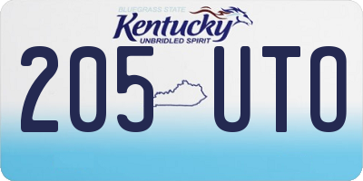 KY license plate 205UTO