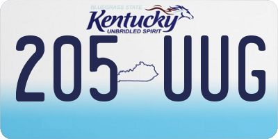 KY license plate 205UUG