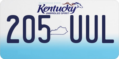KY license plate 205UUL
