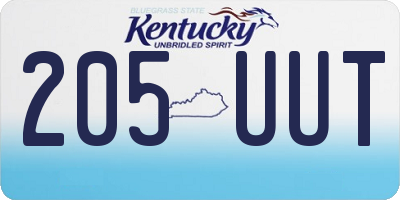 KY license plate 205UUT