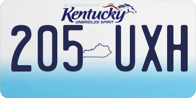 KY license plate 205UXH