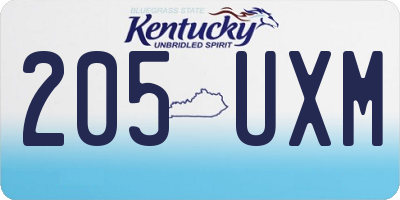 KY license plate 205UXM