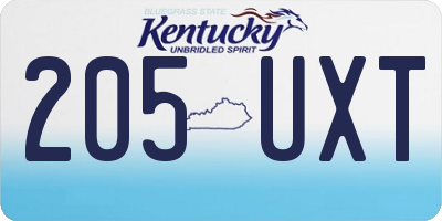 KY license plate 205UXT