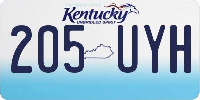 KY license plate 205UYH
