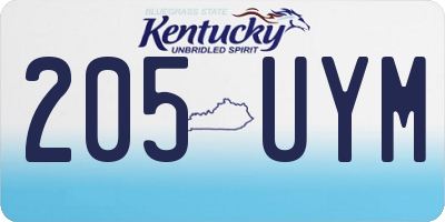KY license plate 205UYM
