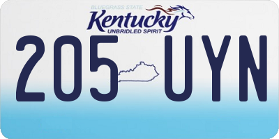 KY license plate 205UYN