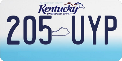 KY license plate 205UYP