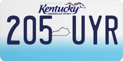 KY license plate 205UYR
