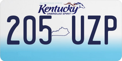 KY license plate 205UZP