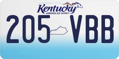 KY license plate 205VBB