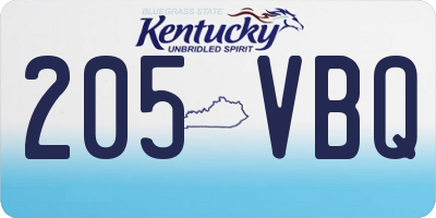 KY license plate 205VBQ