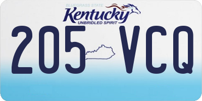 KY license plate 205VCQ