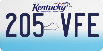 KY license plate 205VFE
