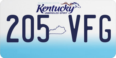 KY license plate 205VFG