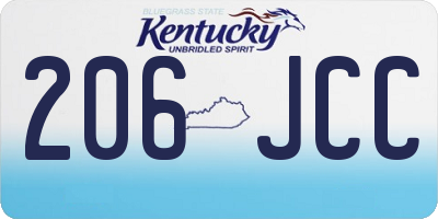 KY license plate 206JCC