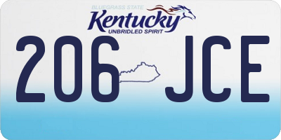 KY license plate 206JCE