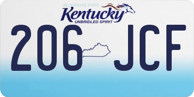 KY license plate 206JCF