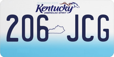 KY license plate 206JCG