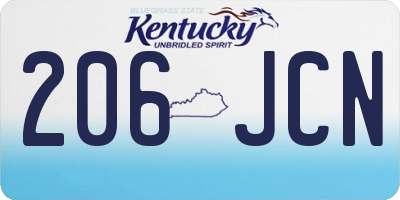 KY license plate 206JCN